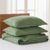 Cross Stitch Forest Green Quilted Decorative Pillow Cross Stitch Forest Green Quilted Decorative Pillow