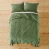 Cross Stitch Forest Green Quilt Set Cross Stitch Forest Green Quilt Set