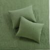 Cross Stitch Forest Green Quilted Pillow Shams Cross Stitch Forest Green Quilted Pillow Shams