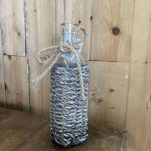 Seaglass Wrapped Glass Bottle