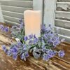 Lavender Dusk Faux Greenery Small Wreath & Candle Ring Lavender Dusk Faux Greenery Small Wreath & Candle Ring