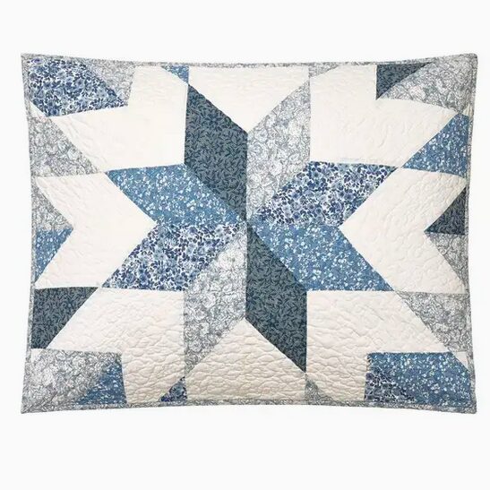 Bright Star Blue Quilted Sham