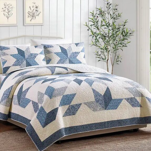 Bright Star Blue Quilt Set