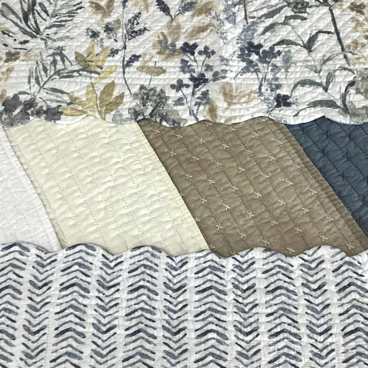 Freesia Quilt Set - with Solid Cross Stitch Quilts