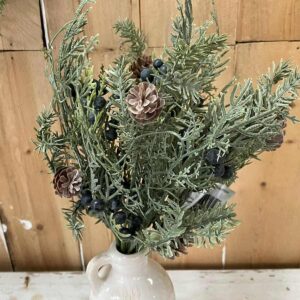 Siberian Cypress and Berries Faux Greenery Bush