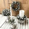 Snowy Mini Cone Winter Greens Half Sphere Snowy Mini Cone Faux Winter Greens Collection