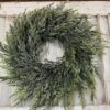 Bent Bough Cedar Greenery Medium Wreath and Candle Ring Bent Bough Faux Cedar Greenery Medium Wreath and Candle Ring