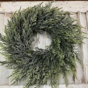Bent Bough Faux Cedar Greenery Medium Wreath and Candle Ring