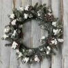 Snowy Mini Cone Winter Greens Medium Wreath and Candle Ring Snowy Mini Cone Winter Greens Medium Wreath and Candle Ring