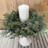 Siberian Cypress and Berries Greenery Medium Wreath and Candle Ring Siberian Cypress and Berries Faux Greenery Medium Wreath and Candle Ring