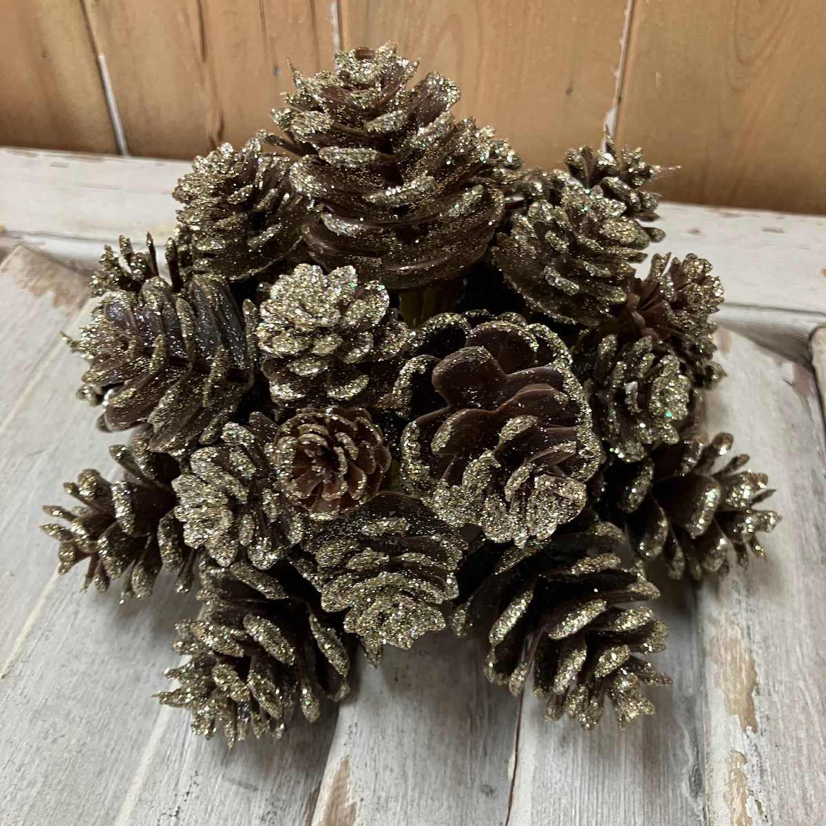 Shimmer Pine Cone Half Sphere