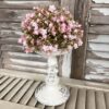Blossom Mist – Pink Faux Floral Half Sphere (7")