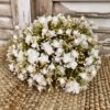 Blossom Mist – White Faux Floral Half Sphere (7”)