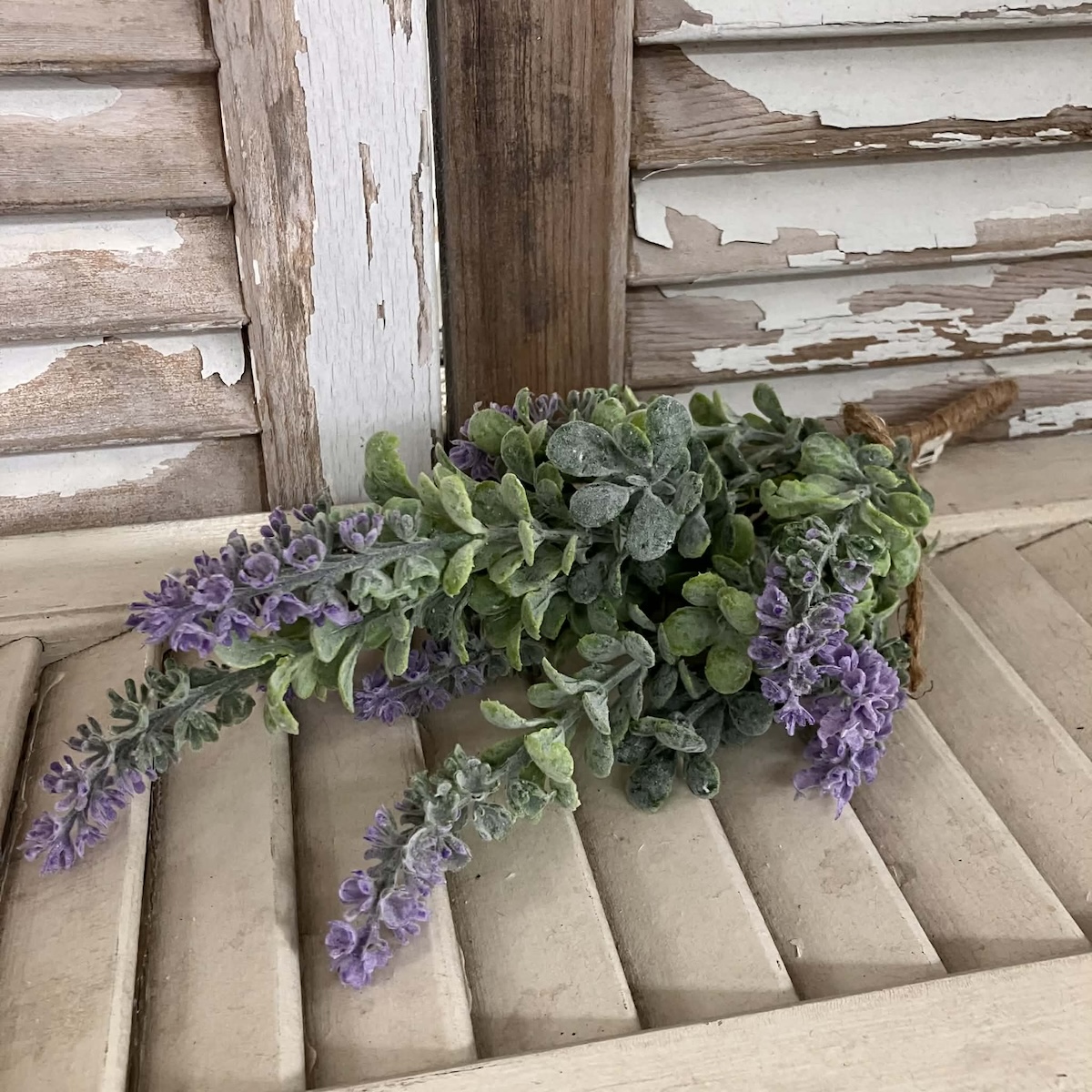 Heirloom Lavender Sage & Boxwood Faux Greenery Hanging Drop