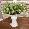 Elfin White Blooms and Greenery Mini Candle Ring