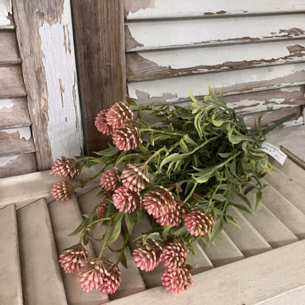 Sweet Clover Buds – Pink Faux Floral Half Sphere (10”) Sweet Clover Buds – Pink Large Faux Floral Bush (17”)