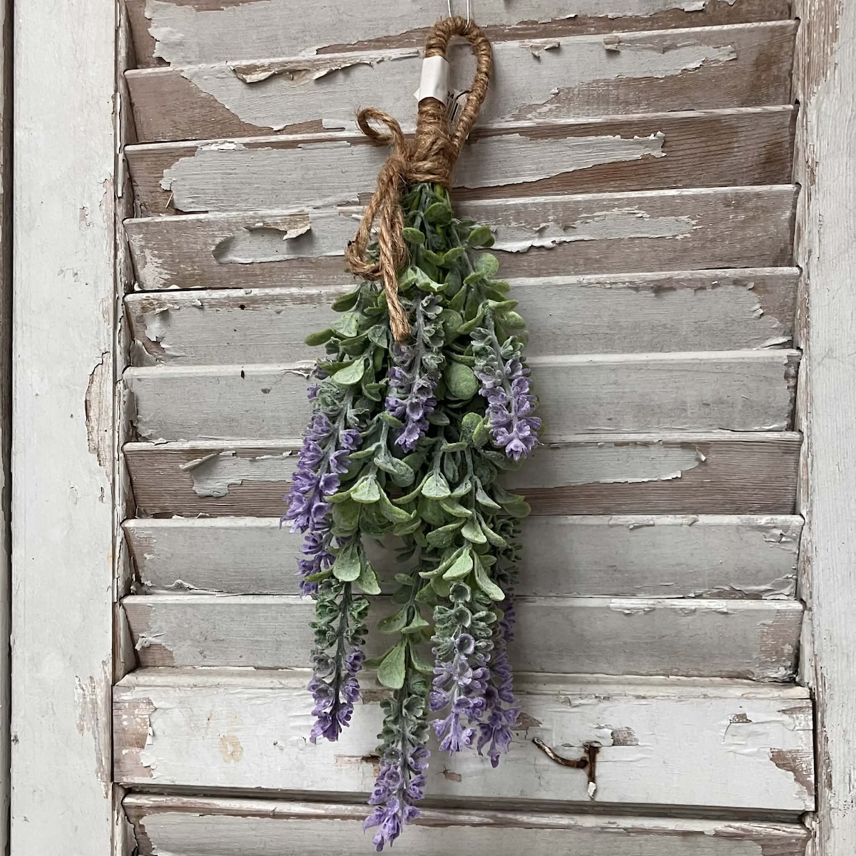Heirloom Lavender Sage & Boxwood Faux Greenery Hanging Drop