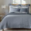 Cross Stitch Solid Chambray Blue Quilt Collection Cross Stitch Solid Chambray Blue Quilt Set includes a quilt and 2 shams