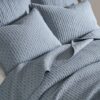 Cross Stitch Solid Chambray Blue Quilt Collection Cross Stitch Solid Chambray Blue Quilt Set includes a quilt and 2 shams