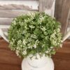 Elfin White Blooms and Greenery Small Half Sphere Elfin White Blooms and Greenery Small Half Sphere