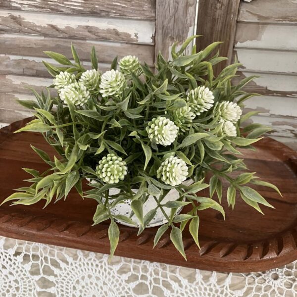 Sweet Clover Buds – Cream Faux Floral Half Sphere (10”) Sweet Clover Buds – Cream Faux Floral Half Sphere (10”)