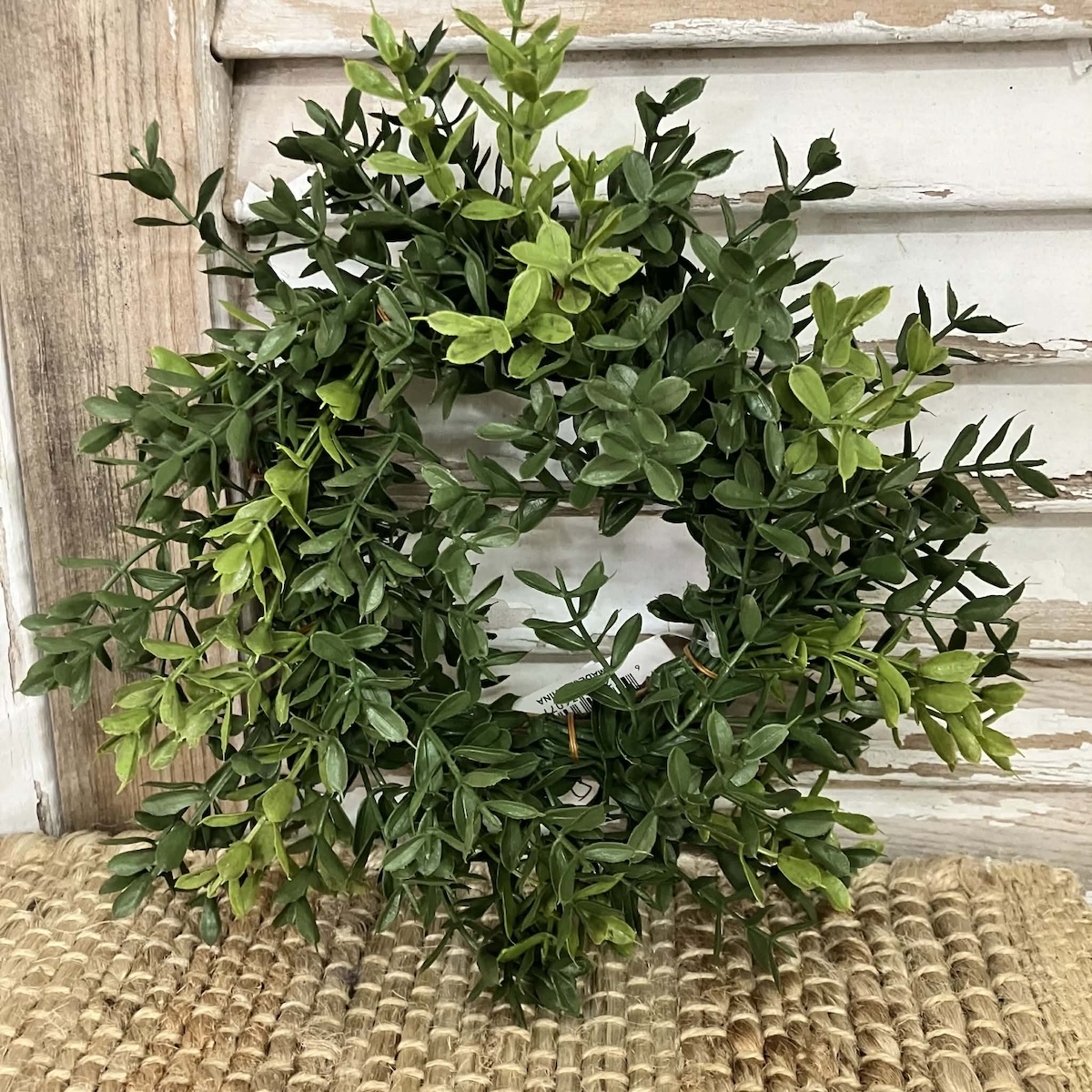 New England Boxwood Greens Small Candle Ring and Wreath