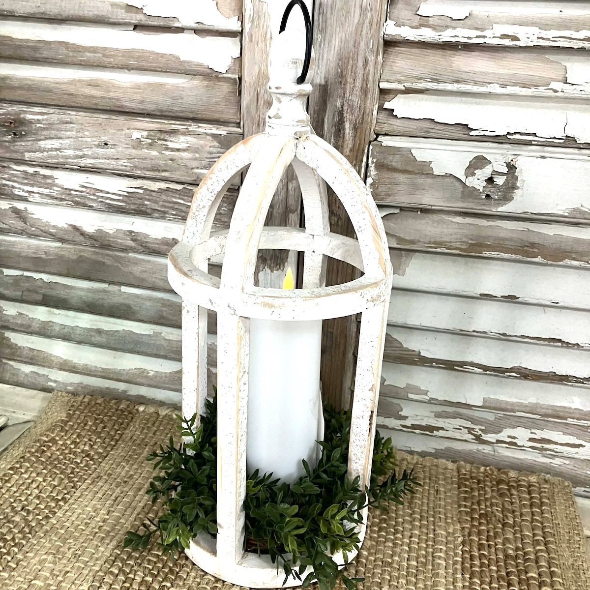 New England Boxwood Greens Small Candle Ring and Wreath