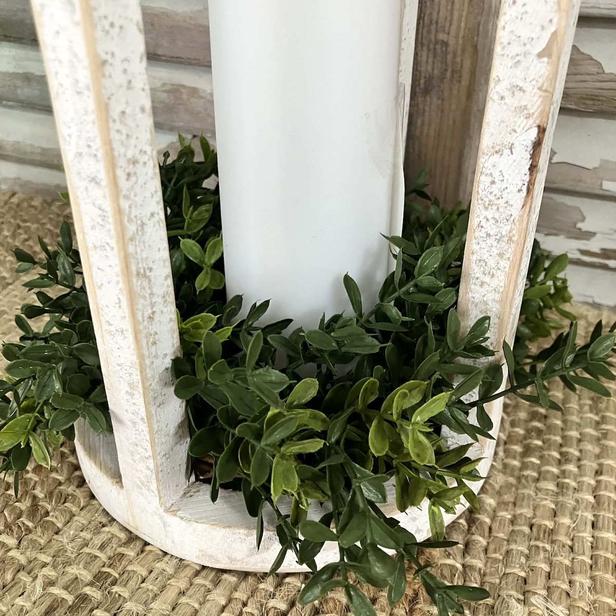 New England Boxwood Greens Small Candle Ring and Wreath