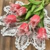 Set of 6 Bright Pink Ruffled Tulips