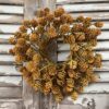 Russet Golden Cones Medium Candle Ring and Wreath
