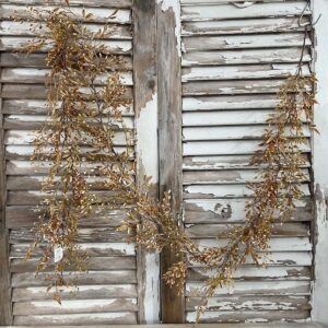 Ambermist Sage Earthtone Faux Fall Foilage Garland on Shutters