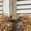 Ambermist Sage Earthtone Faux Fall Foilage Hanging Wreath Twine Detail