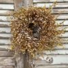 Ambermist Sage Earthtone Faux Fall Foilage Medium Wreath and Candle Ring
