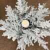 Snowy Hemingway Faux Fir Wreath & Candle