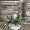 Iced Calgery Candle Ring on White Tree Candle Holder