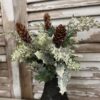 Iced Calgery Bush in Black Vase