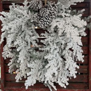 Snowy Hemingway Faux Fir Hanging Wreath