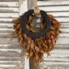 Sienna Hollow Faux Foliage Heart Shaped Hanging Wreath - Back