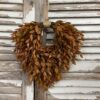 Sienna Hollow Faux Foliage Heart Shaped Hanging Wreath with Twine Loop