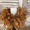 Sienna Hollow Faux Foliage Medium Candle Ring with Pillar Candle