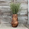 Handcrafted Wood Vase with Everafter Sage Faux Foliage Handcrafted Wood Vase with Everafter Sage Faux Foliage
