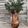 Handcrafted Wood Vase with Oxford Winter Greens Handcrafted Wood Vase with Oxford Winter Greens