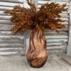 Handcrafted Wood Vase with Sienna Hollow Faux Foliage Handcrafted Wood Vase with Sienna Hollow Faux Foliage