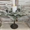 Snowy Hemingway Faux Fir Wreath & Candle